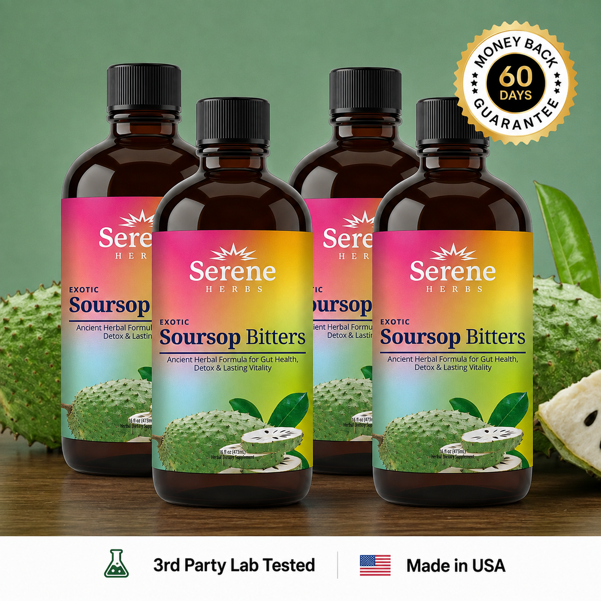 Serene Herbs Soursop Bitters Liquid | Digestive & Gut Support - image 1