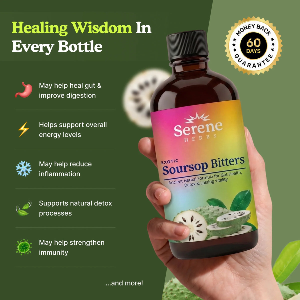 Serene Herbs Soursop Bitters Liquid | Digestive & Gut Support - image 2